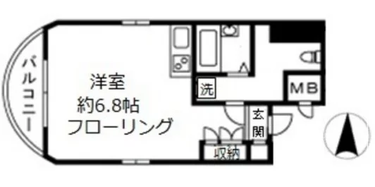 アール・ブリュット白山 2階 1Rの間取り