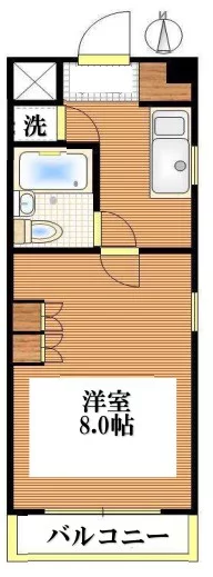 カーサ・アレグリア 5階 1Kの間取り