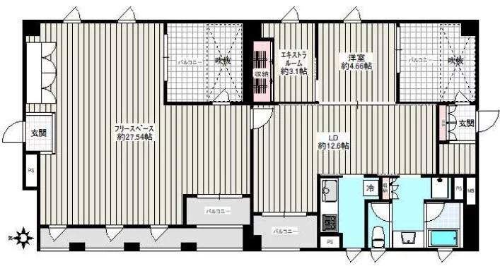 コート本郷 3階 2SLDKの間取り