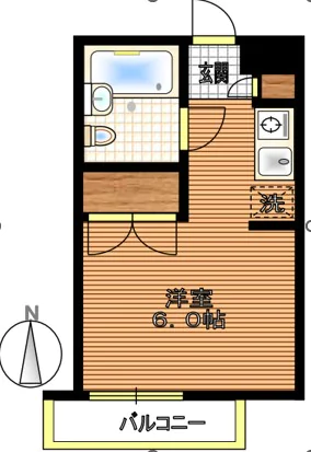 フォレストイン千駄木 2階 1Kの間取り