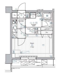 PREMIUM CUBE 文京江戸川橋 #mo 1階 1Kの間取り