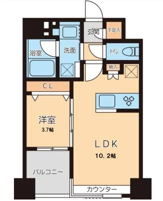 グランカーサ文京千石 5階 1LDKの間取り