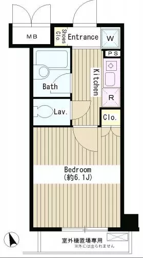 コートブリーズ根津 4階 1Kの間取り