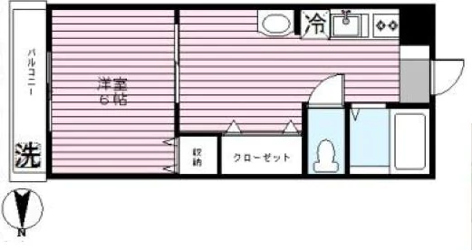 正太駒込マンション 6階 2Kの間取り