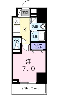 【新築】プラザ・デル・ソル本郷 3階 1Kの間取り