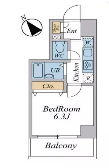 ステージファースト白山 10階 1Kの間取り