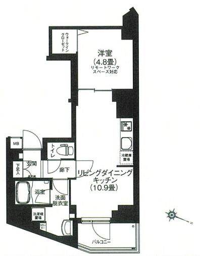 アイルプレミアム本駒込 12階 1LDKの間取り