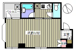 ル・モン小石川 2階 1Kの間取り