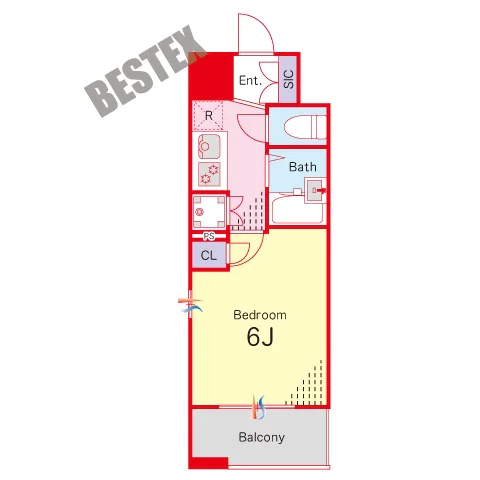 シンシア護国寺 9階 1Kの間取り
