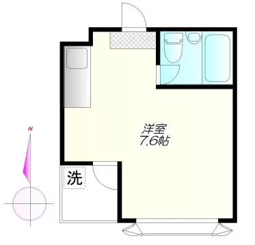フラット本郷 1階 1Rの間取り