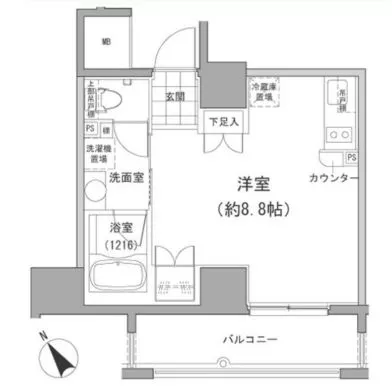 JP noie 小石川富坂(旧小石川富坂レジデンス) 2階 1Rの間取り