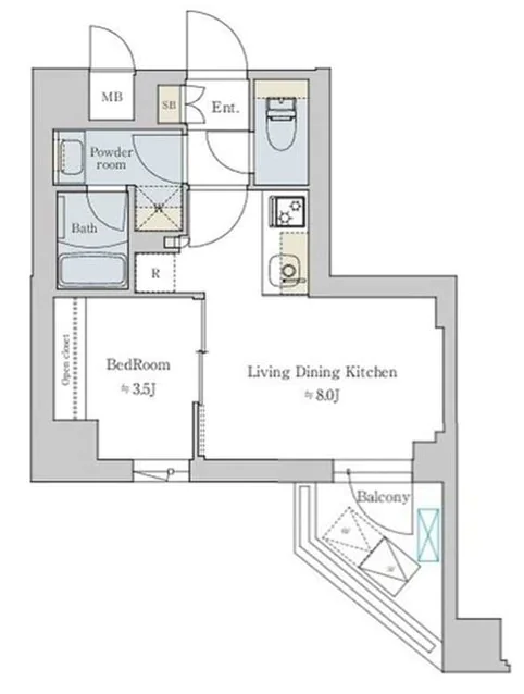 Brillia ist 文京六義園 6階 1DKの間取り