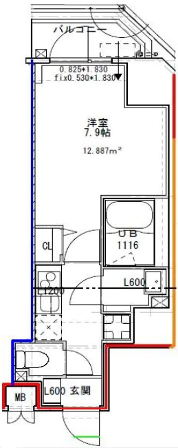 S-RESIDENCE文京小石川 2階 1Kの間取り