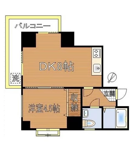 フラットワセダ 6階 1DKの間取り