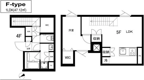 CREAL江戸川橋(クリアル江戸川橋) 4階 1LDKの間取り