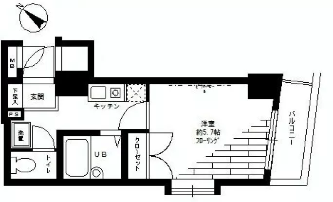 ステージファースト千石 2階 1Kの間取り