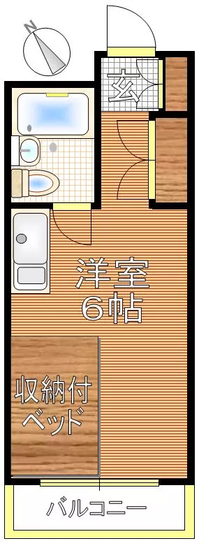 ドミ池田 1階 1Rの間取り