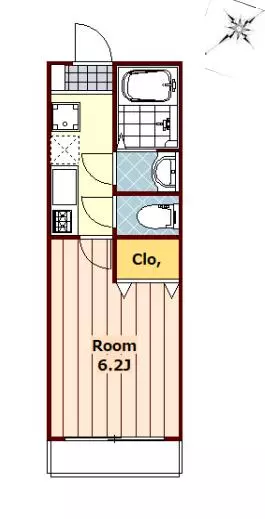 プルーマ千石 4階 1Kの間取り