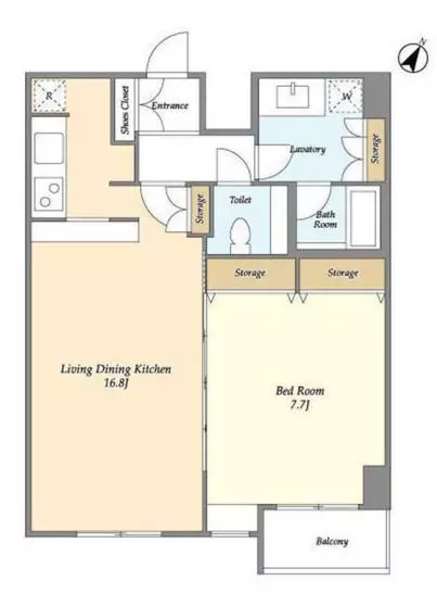 ナーベルお茶の水 11階 1LDKの間取り