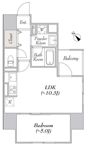 ザファースト文京千駄木 7階 1LDKの間取り