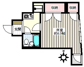 ランバレー元浅草 7階 1Kの間取り