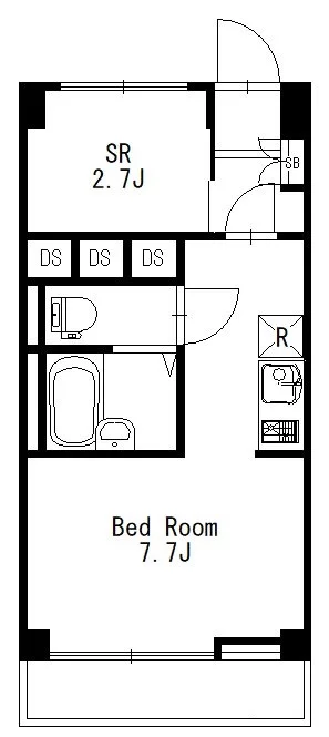 湯島武蔵野マンション 2階 1Rの間取り