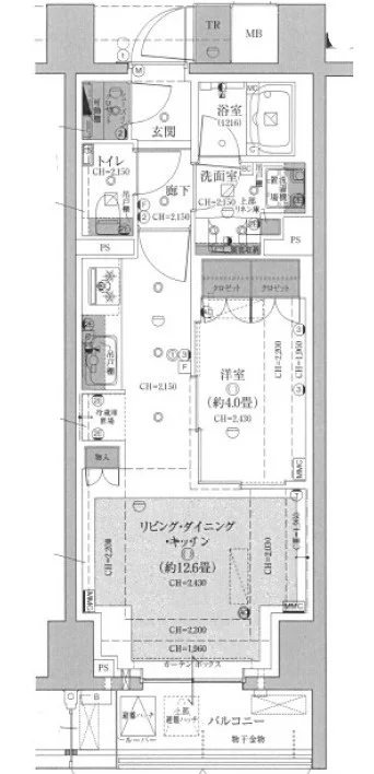 Brillia文京江戸川橋(ブリリア文京江戸川橋) 6階 1Kの間取り