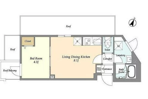 【新築】ウェルスクエア新大塚 5階 2LDKの間取り