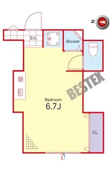 千駄木ハイム 1階 1Rの間取り