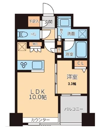 グランカーサ文京千石 4階 1LDKの間取り