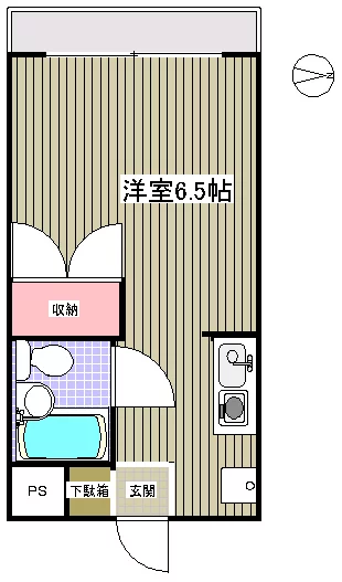 アネックスカルム 1階 1Rの間取り