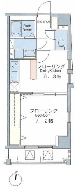 紺印弓町（コンジルシユミチョウ） 5階 1DKの間取り