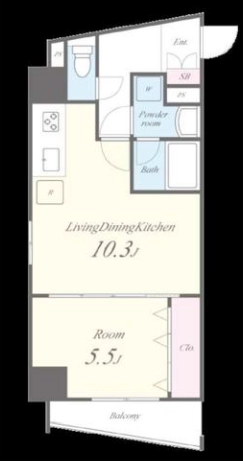 テ レジャンデール護国寺EAST 1階 1LDKの間取り