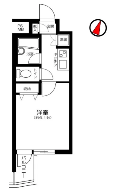 トーカン湯島キャステール 8階 1Kの間取り