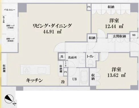 PLENO小石川(プレノ小石川) 5階 3LDKの間取り
