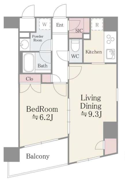 ステラメゾン茗荷谷 10階 1LDKの間取り