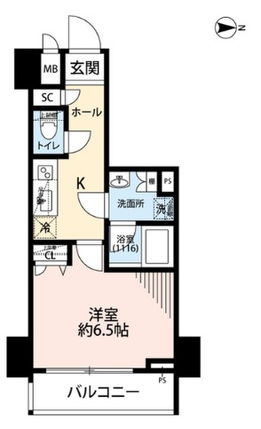 プレール・ドゥーク文京湯島 4階 1Kの間取り