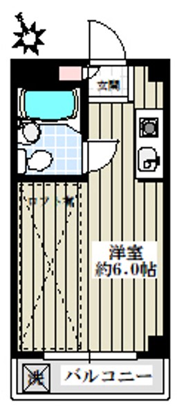 谷口ビル　 2階 1Rの間取り