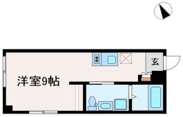 ブライトユー 2階 1Rの間取り