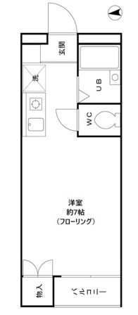 サングレイス関口 1階 1Kの間取り