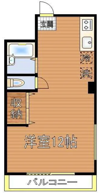 伊田ビル 3階 1Rの間取り