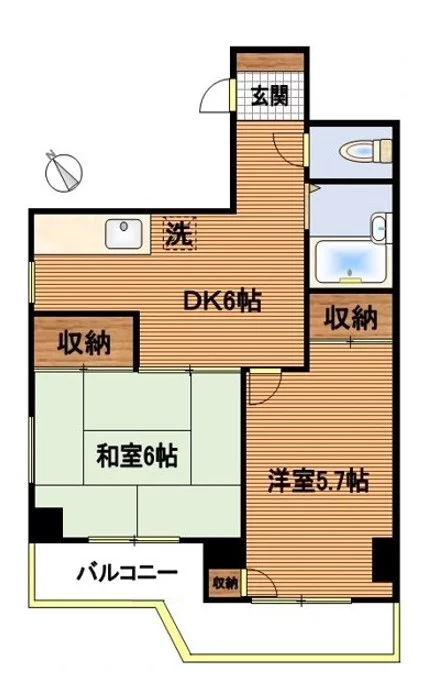 モンターニュ駒込 2階 2DKの間取り