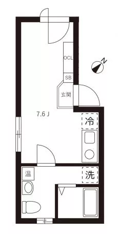 【築浅】コルク本駒込 4階 1Rの間取り