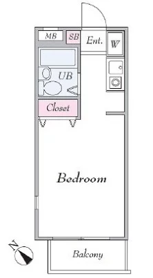 スカイコート本郷東大前 2階 1Kの間取り