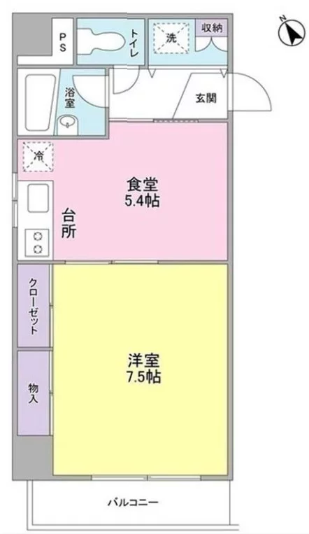 フローラ本駒込 2階 1DKの間取り