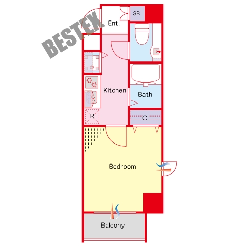 メゾン・ド・ヴィレ本駒込 4階 1Kの間取り