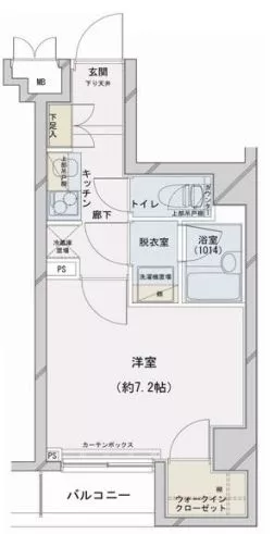 コンシェリア文京根津 4階 1Kの間取り
