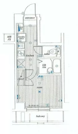 サンテミリオン江戸川橋 3階 1Kの間取り