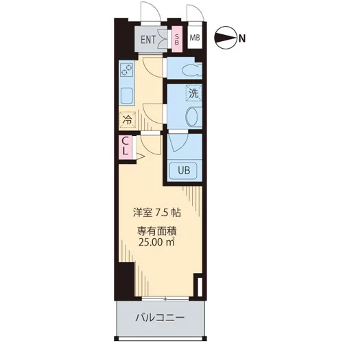 プレシャス音羽 4階 1Kの間取り