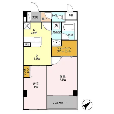 【千石駅徒歩5分】フォレンツタワー文京千石 4階 2DKの間取り